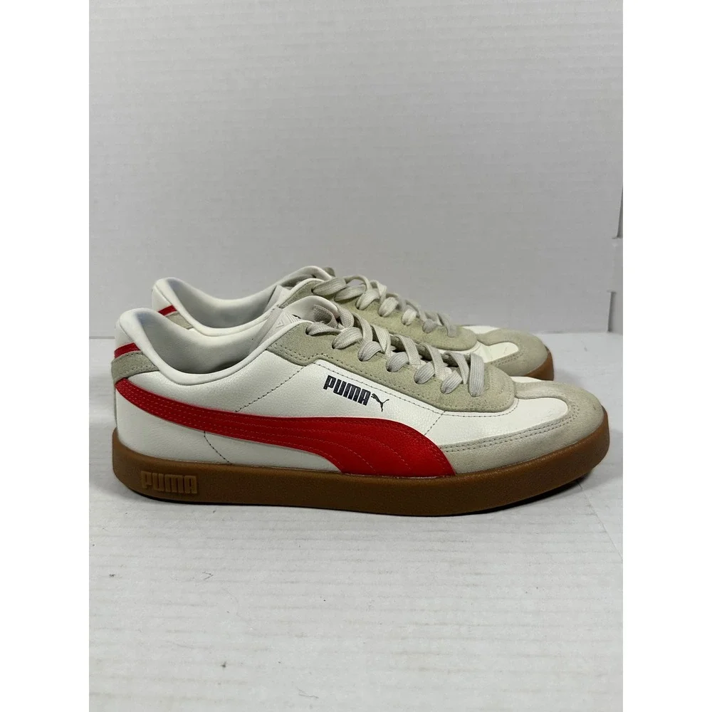 Puma Club li Era White For All Time Red Gum Sneakers 400237-01 Mens Size 9 Retro